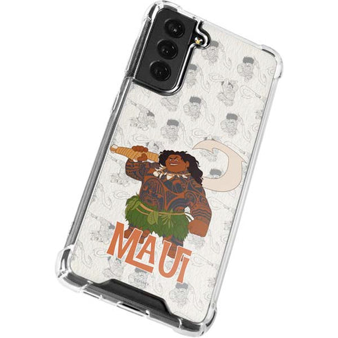 Disney Princess Moana Maui Pattern Galaxy S21 FE Clear Case